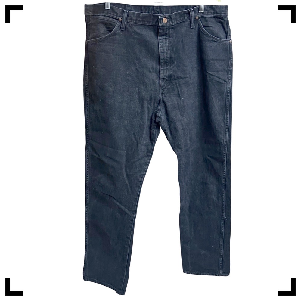 Wrangler Men's Dark Wash Straight Leg Denim Jeans Size 42x32